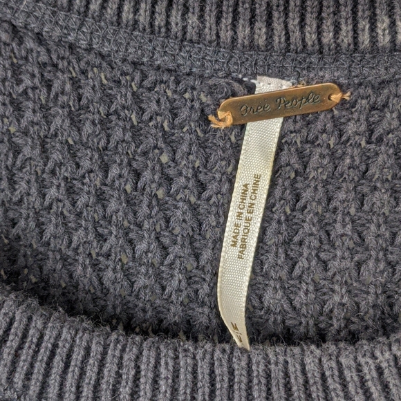 FREE PEOPLE NAVY BLUE COLD SHOULDER TOP - Picture 3 of 7